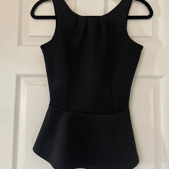 Dynamite - Women's - Dressy Peplum Top - Black - Picture 1 of 3